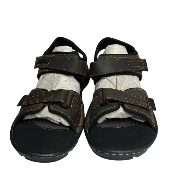 NIB Rockport Darwyn Quarter - Strap Brown Sandals 10.5 Wide