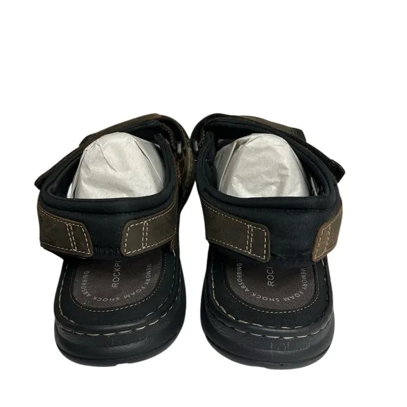 NIB Rockport Darwyn Quarter - Strap Brown Sandals 10.5 Wide