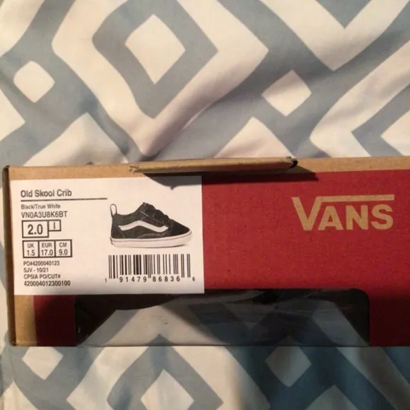 NIB Vans “Old Skool Crib” - Infant - Black/True White Shoes
