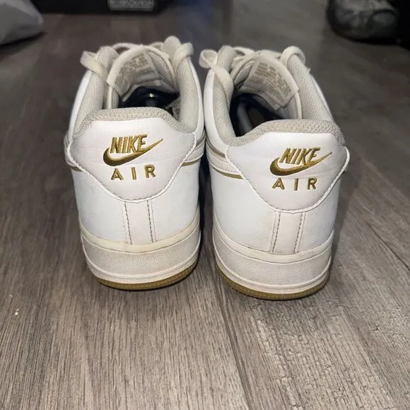 Nike Air Force 1 '07 Shoes Mens Size 11.5 White Brown Gold Bronzine DV0788 104
