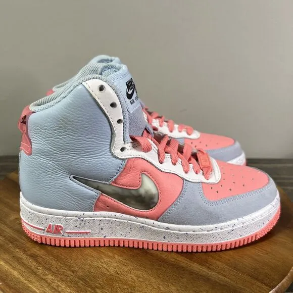 Nike Air Force 1 High By You Women’s Size 5 Pink Blue White Shoes Sneakers