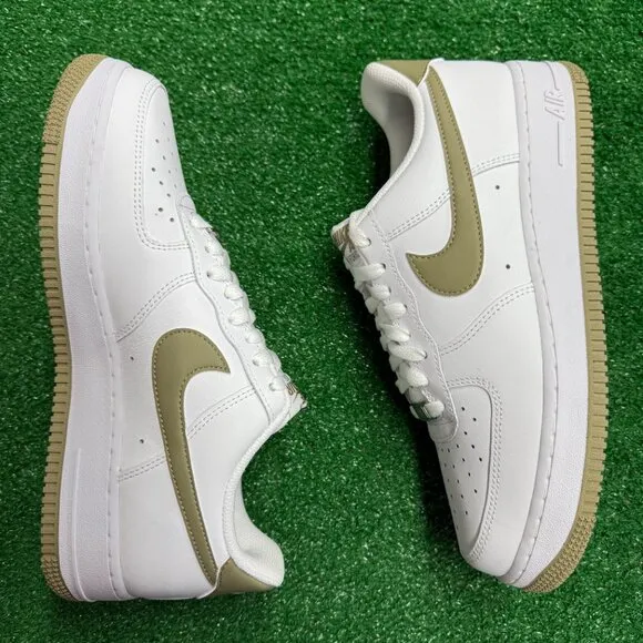 Nike Air Force 1 Low '07 White Neutral Olive Mens Shoes FJ4146-110 VNDS Sz 8.5