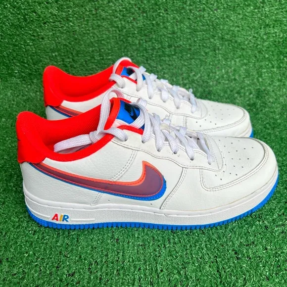 Nike Air Force 1 LV8 GS Offset Swoosh White Red Blue DX1787-100 5.5Y Women’s 7
