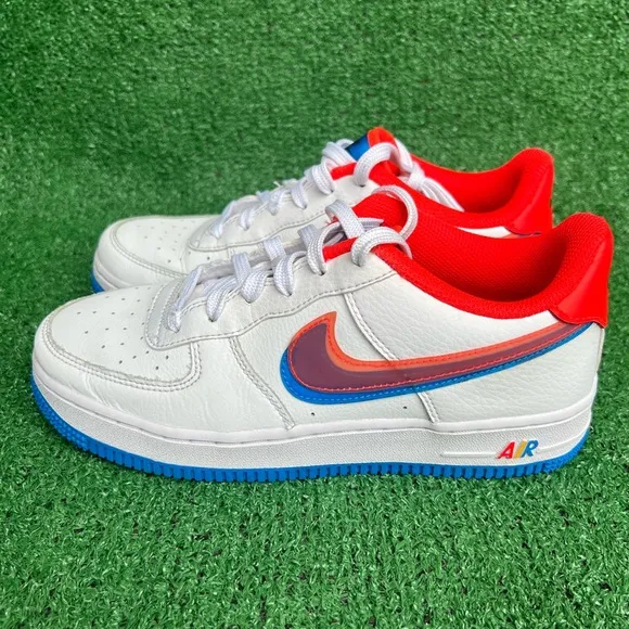 Nike Air Force 1 LV8 GS Offset Swoosh White Red Blue DX1787-100 5.5Y Women’s 7