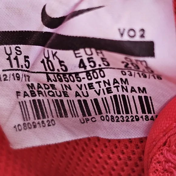 Nike Air Force 1 LV8 UV Logo Siren Red  Low Top Size 11.5 AJ9505-600