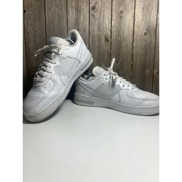 NIKE AIR FORCE 1 REACT WHITE/PURE PLATINUM [CT1020 101] US MEN SZ 11