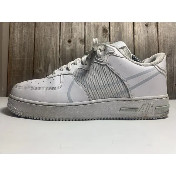 NIKE AIR FORCE 1 REACT WHITE/PURE PLATINUM [CT1020 101] US MEN SZ 11