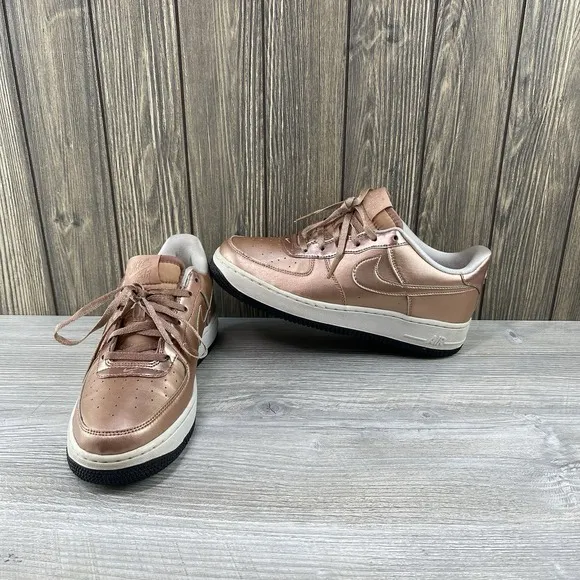 Nike Air Force 1 SE Low Metallic Bronze Shoes Sneakers Youth Size: 7Y