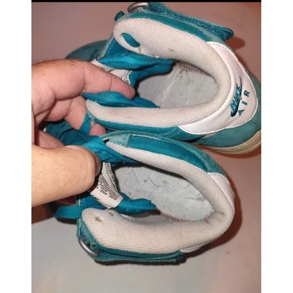 Nike Air Force 1 Sneakers Men's Size 9 Teal Suede 2013 Sporty Athletic Preppy