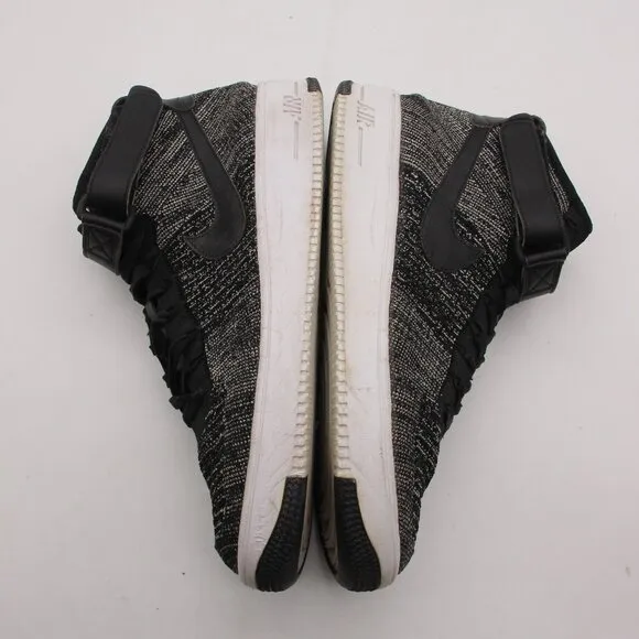Nike Air Force 1 Ultra Flyknit Mid Men's 11 Shoes Black White Sneaker 817420 004