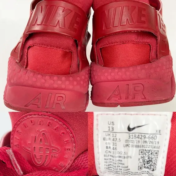 Nike Air Huarache All Triple Red Varsity 318429-660 Size US13