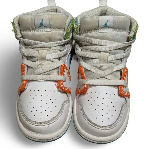 Nike Air Jordan 1 Mid SE Multi Knit Baby Shoes Size 9C DM6220-100 Toddler