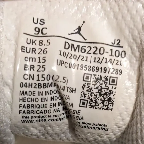 Nike Air Jordan 1 Mid SE Multi Knit Baby Shoes Size 9C DM6220-100 Toddler