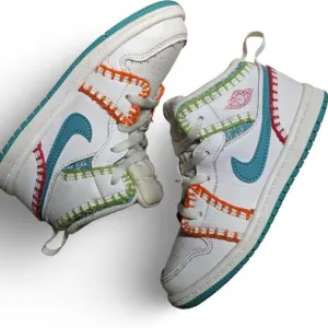 Nike Air Jordan 1 Mid SE Multi Knit Baby Shoes Size 9C DM6220-100 Toddler