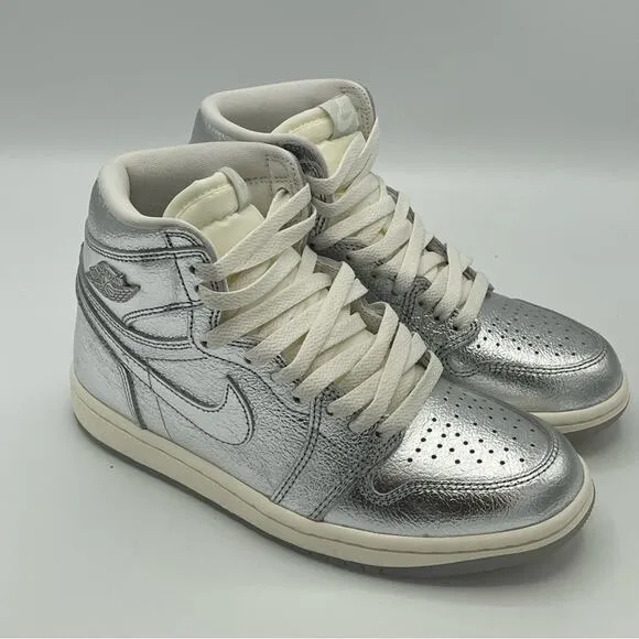 Nike Air Jordan 1 Retro High OG Chrome Silver FN7249 001 Sneakers Shoes WOMENS 6