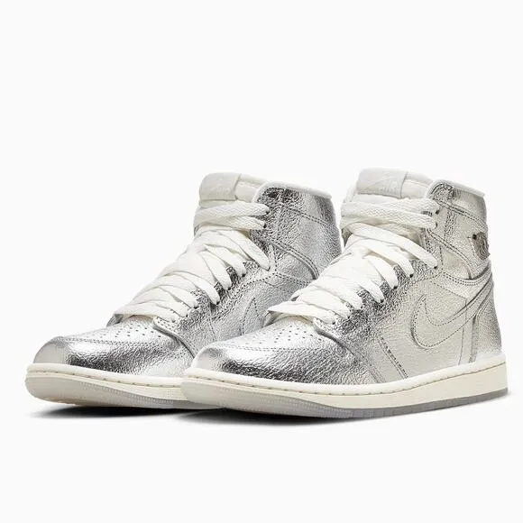 Nike Air Jordan 1 Retro High OG Chrome Silver FN7249 001 Sneakers Shoes WOMENS 6