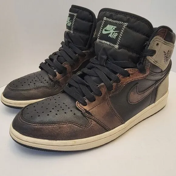 Nike Air Jordan 1 Retro Mens Sneaker OG Black Gray High Patina Sz 9 Shoe 9/30/20
