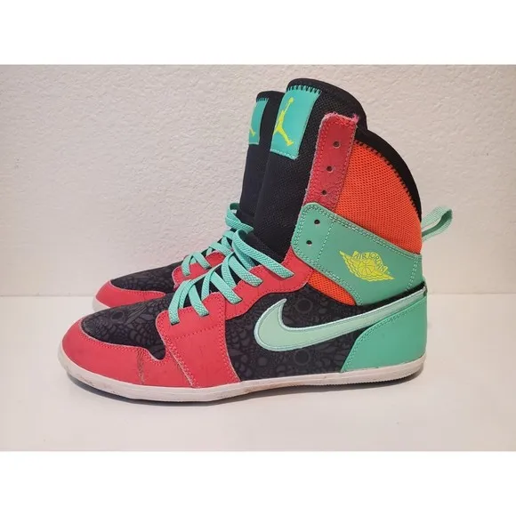 Nike Air Jordan 1 Skinny High 602656-633 Kids Running Shoes Volt Red Size 5.5y