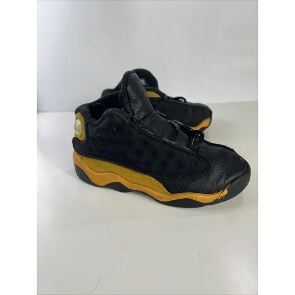Nike Air Jordan 13 Retro Baby Toddler Shoes Size 9c Black &amp; Yellow 414581-035