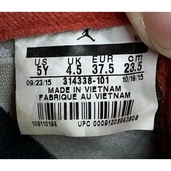 Nike Air Jordan 5 Basketball Sneaker Shoes Youth Boys Size 5Y White 314338-101