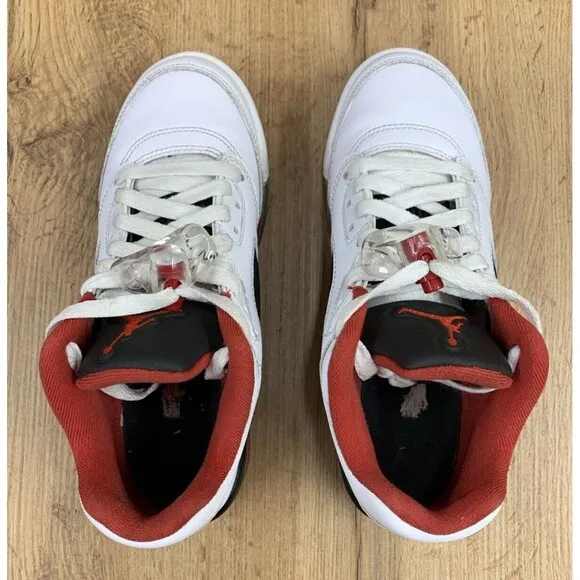 Nike Air Jordan 5 Basketball Sneaker Shoes Youth Boys Size 5Y White 314338-101