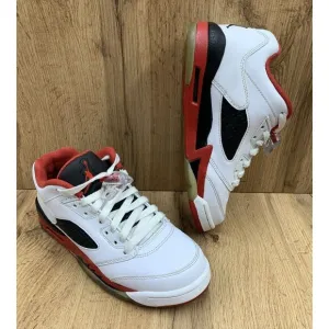 Nike Air Jordan 5 Basketball Sneaker Shoes Youth Boys Size 5Y White 314338-101