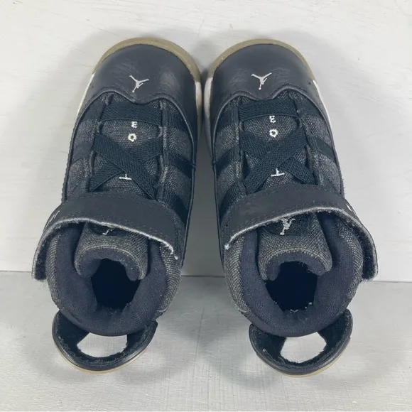 Nike Air Jordan 6 Rings BT Sneakers 323420-021 Shoes Black Toddler 6