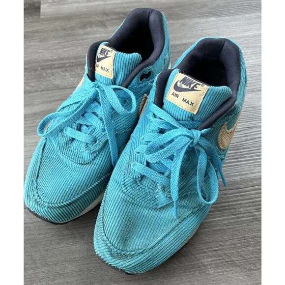 Nike Air Max 1 PRM Corduroy Baltic Blue Shoes Sesame FB8915-400 Men's Size 8