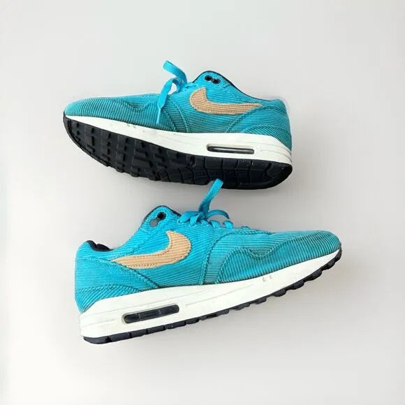 Nike Air Max 1 PRM Corduroy Baltic Blue Shoes Sesame FB8915-400 Men's Size 8