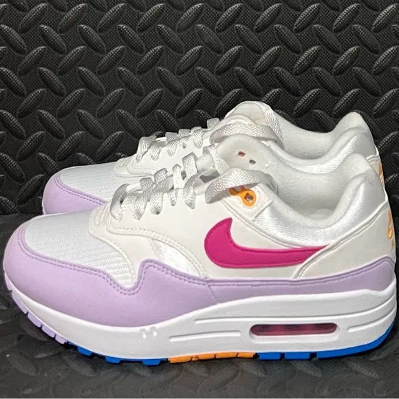 Nike Air Max 1 White Alchemy Pink Photo Blue Lilac Athletic Shoes Womens Size 8‎