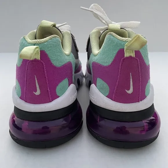 Nike Air Max 270 React (GS) Shoes BQ0103-007 Gunsmoke Violet size 7 Y / 8.5 W