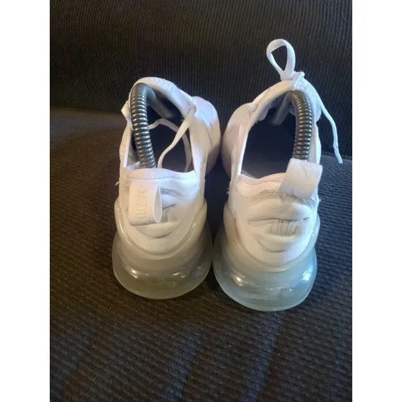 Nike Air Max 270 White Metallic Silver (GS) Shoes Sneakers 943345-103 Size 4.5Y