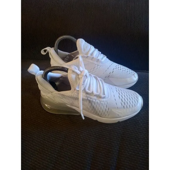 Nike Air Max 270 White Metallic Silver (GS) Shoes Sneakers 943345-103 Size 4.5Y