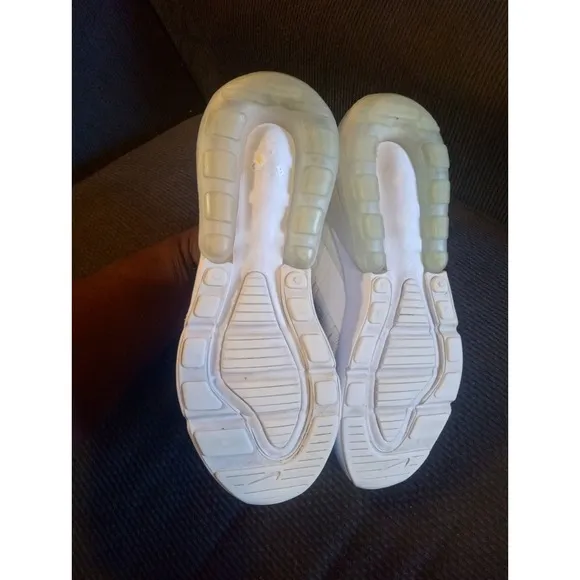 Nike Air Max 270 White Metallic Silver (GS) Shoes Sneakers 943345-103 Size 4.5Y