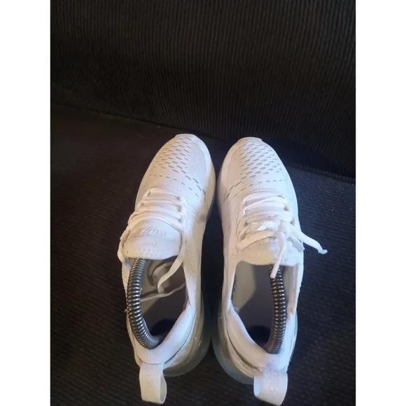 Nike Air Max 270 White Metallic Silver (GS) Shoes Sneakers 943345-103 Size 4.5Y