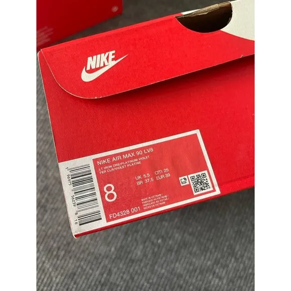 Nike Air Max 90 LV8 Light Iron All/Platinum Violet Womens Size 8 FD4328-001