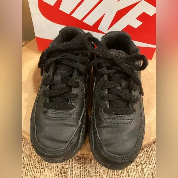 Nike Air Max 90 Toddler Triple Black CD6868-001 Size 12C Shoes With Box