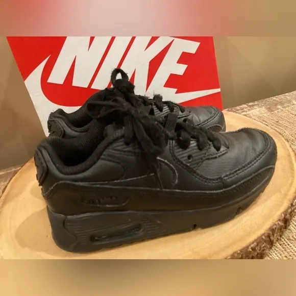 Nike Air Max 90 Toddler Triple Black CD6868-001 Size 12C Shoes With Box