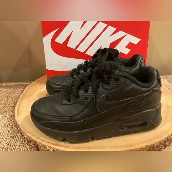 Nike Air Max 90 Toddler Triple Black CD6868-001 Size 12C Shoes With Box