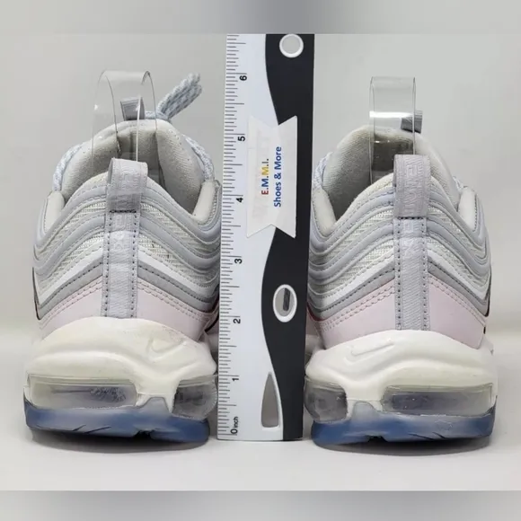 Nike Air Max 97 DIY Flare White Grey Pink Shoes CW5567-100 Mens Size 8 Pre-owned