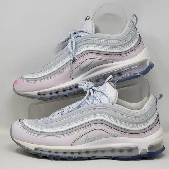 Nike Air Max 97 DIY Flare White Grey Pink Shoes CW5567-100 Mens Size 8 Pre-owned