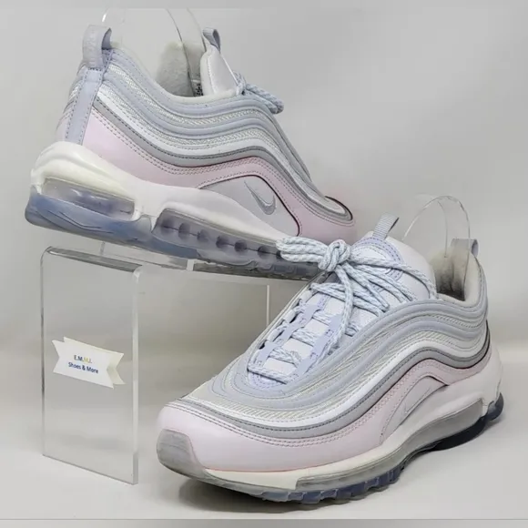 Nike Air Max 97 DIY Flare White Grey Pink Shoes CW5567-100 Mens Size 8 Pre-owned