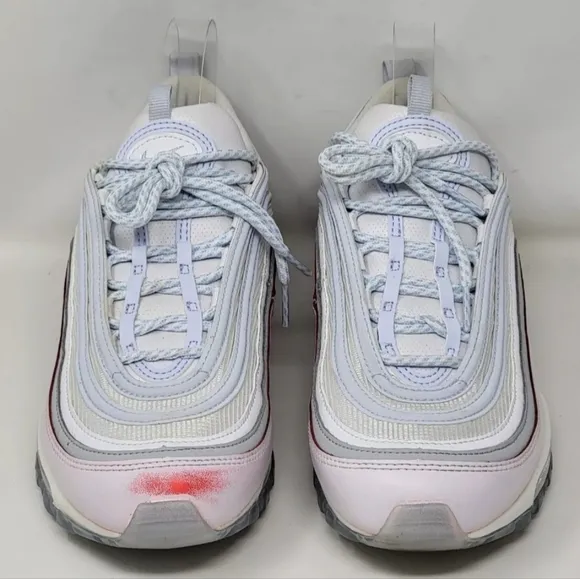 Nike Air Max 97 DIY Flare White Grey Pink Shoes CW5567-100 Mens Size 8 Pre-owned