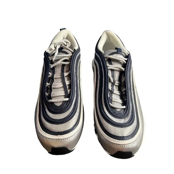 Nike Air Max 97 OG Metallic Silver Blue Sneakers. Men’s 10 &amp; 10.5.