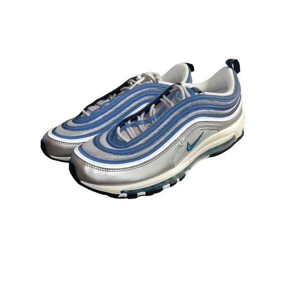 Nike Air Max 97 OG Metallic Silver Blue Sneakers. Men’s 10 &amp; 10.5.