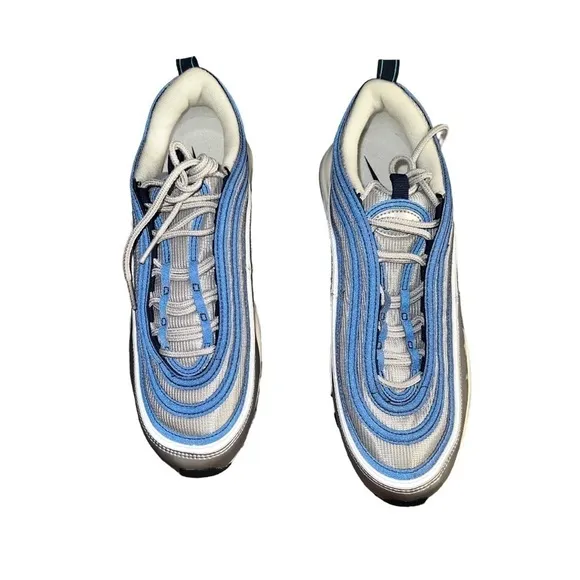 Nike Air Max 97 OG Metallic Silver Blue Sneakers. Men’s 10 &amp; 10.5.