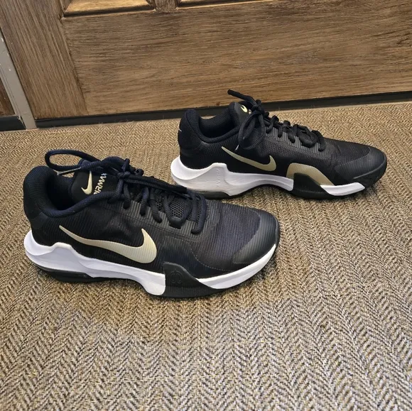 Nike Air Max Impact 4 Men's Black and Gold Athletic Shoes Size 8