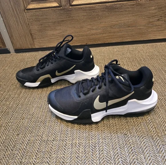 Nike Air Max Impact 4 Men's Black and Gold Athletic Shoes Size 8