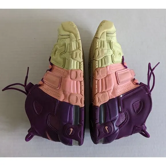 Nike Air Sz 7Y More Uptempo GS Shoes Lucky Charms Citron Pink Purple Sneakers