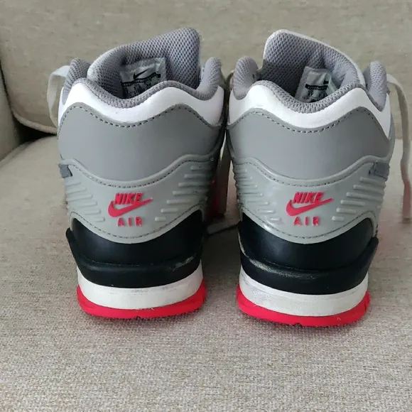 Nike Air trainer 3 Gray and Red Sneakers with High-Top Design and Air Cushioning